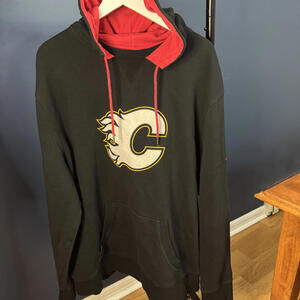 Calgary Flames Fanatics Logo Pullover Hoodie, Black/Red, 3XL